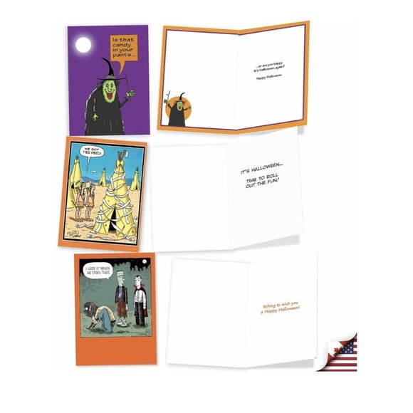10 Funny Halloween Cards Assorted - Halloween Humor w/ 5x7" Envelopes - Picture 2 of 5